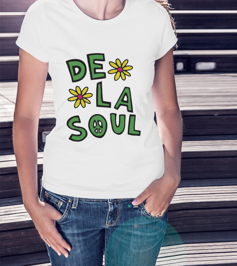 De La Soul Flowers Peace Sign Iconic 90s Hip Hop Nostalgia T-Shirt