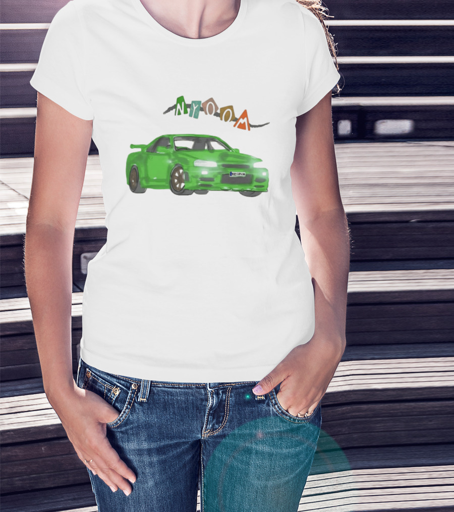 Nissan Skyline R34 GTR Nyoom JDM Drift Car Fan T-Shirt