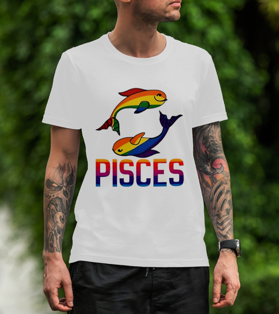 Pisces Fish Rainbow LGBT Pride T-Shirt