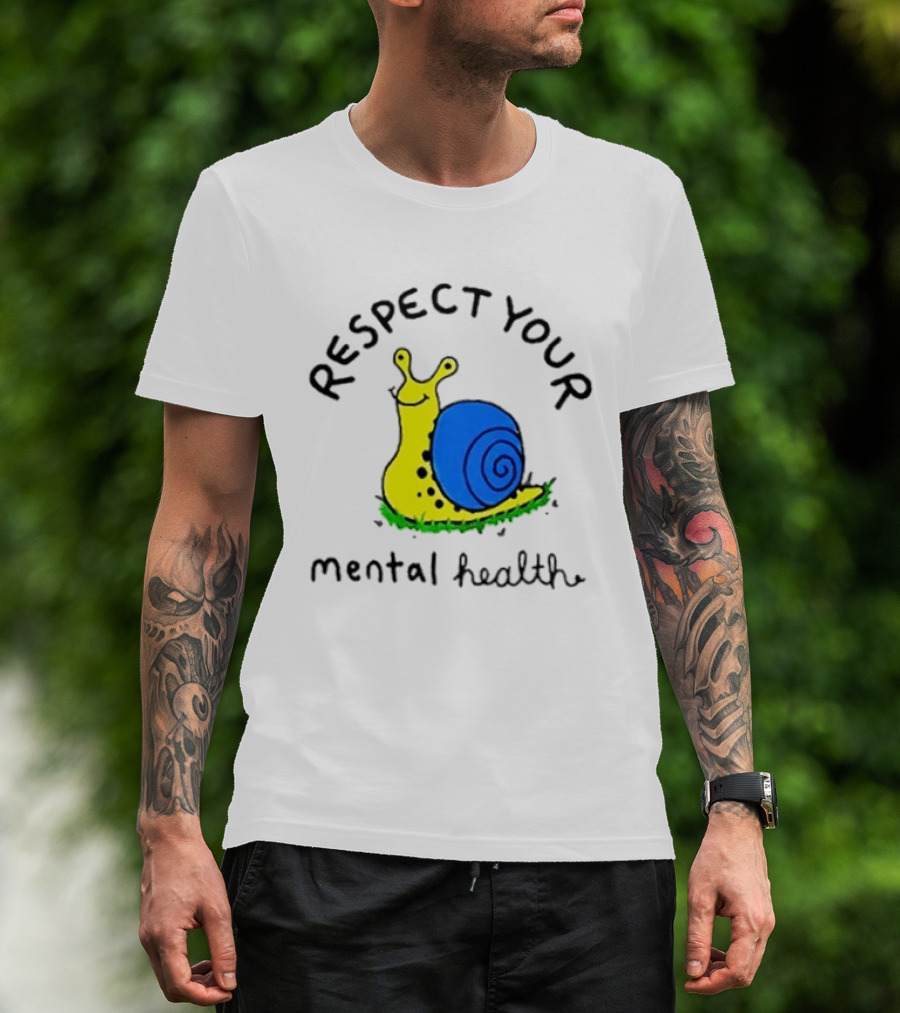 Respect Your Mental Health Snail Self Care T-Shirt