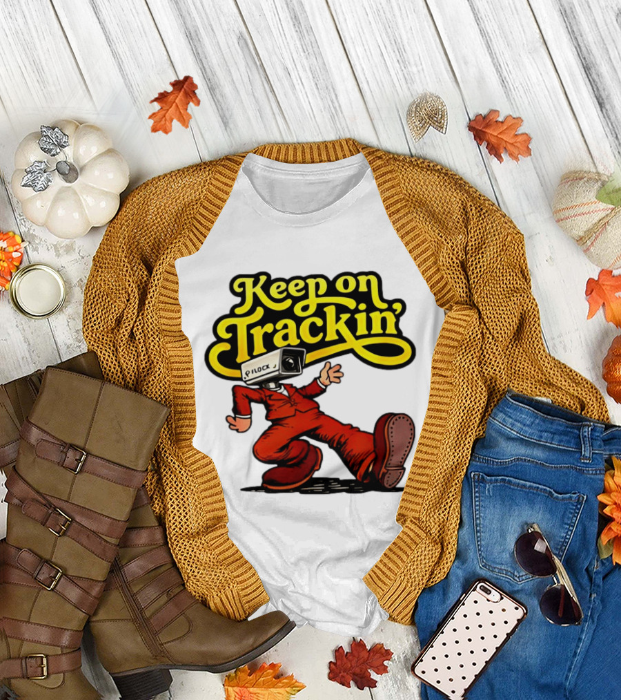 Keep on Trackin' Security Camera Head Person Walking T-Shirt