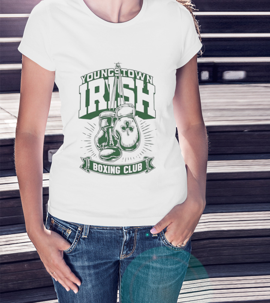 Youngstown Irish Boxing Club Gloves And Shamrock T-Shirt