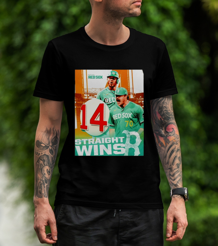 Boston Red Sox 14 Straight Wins Number 70 Celebration T-Shirt