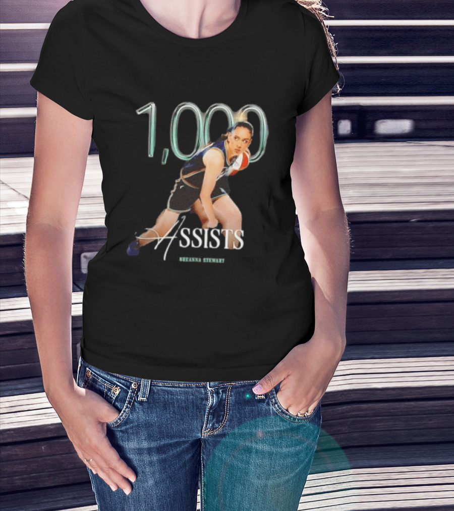 Breanna Stewart 1000 Assists Milestone New York Liberty Basketball Star T-Shirt