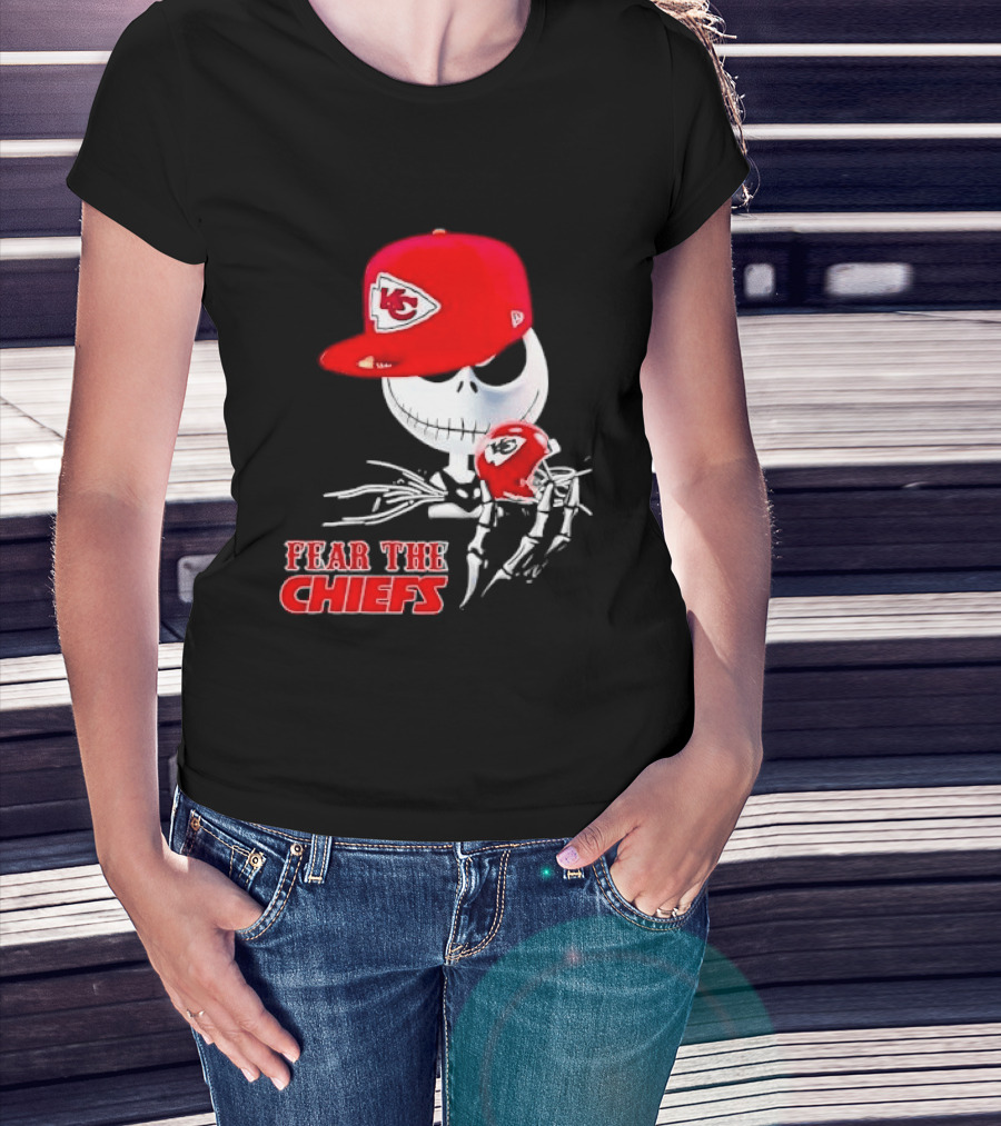 Jack Skellington Kansas City Chiefs Helmet Fear The Chiefs T-Shirt