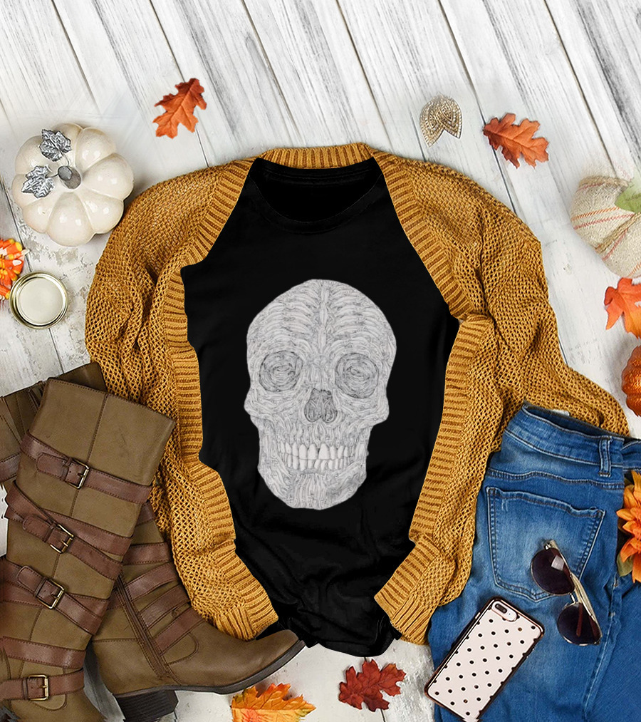 Salmon Fish Bones Skull T-Shirt
