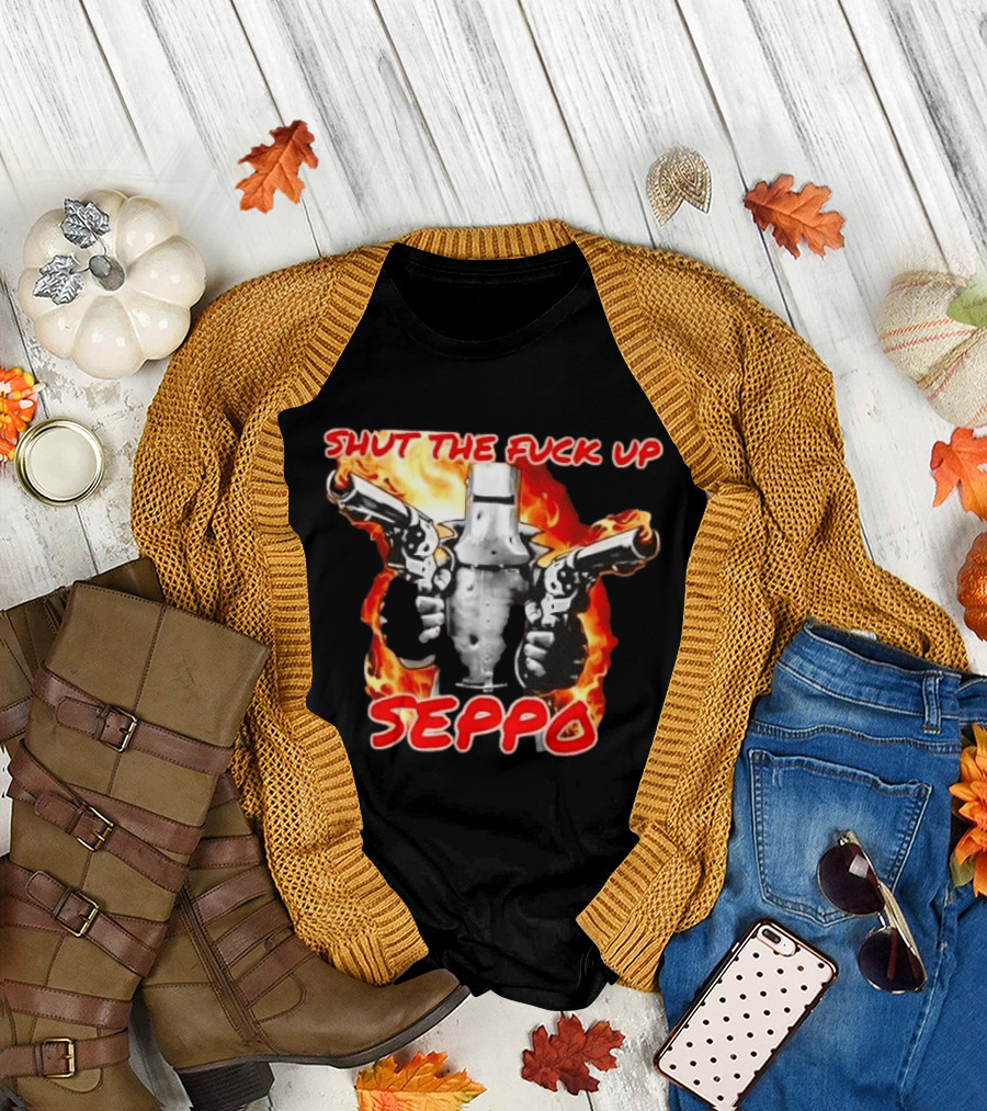 Shut The Fuck Up Seppo Dual Revolvers Fire Knight T-Shirt