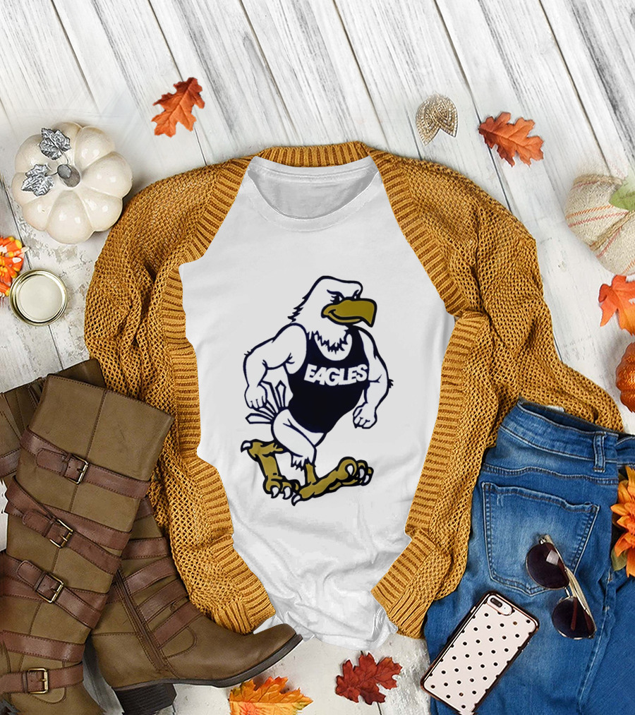 Eagles Athletic Mascot Running Eagle Motif T-Shirt