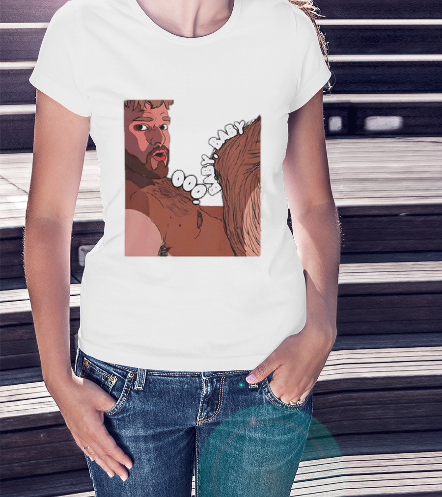 Ooo Baby Bearded Man Illustrated Expression T-Shirt