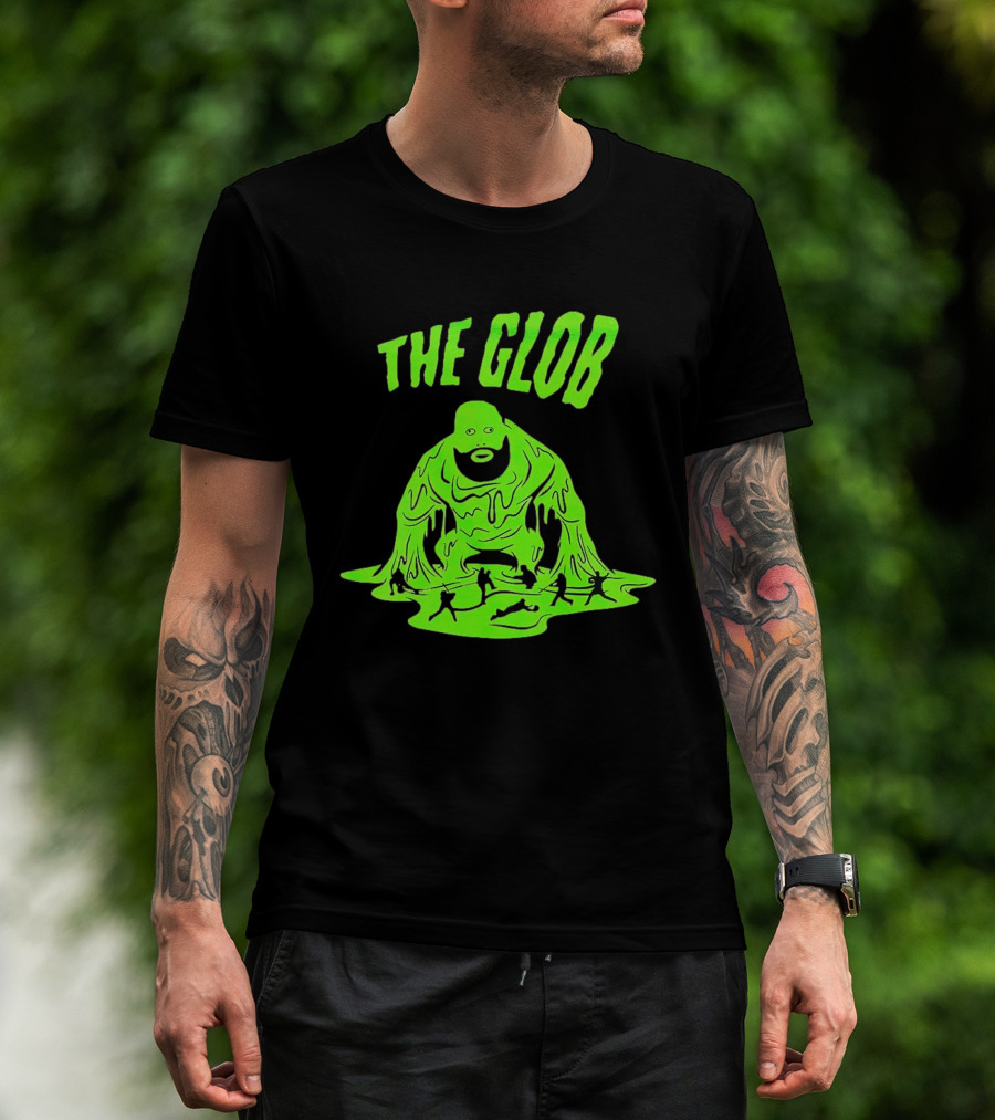 The Glob Justin Mason Melting Green Monster With Running Figures T-Shirt