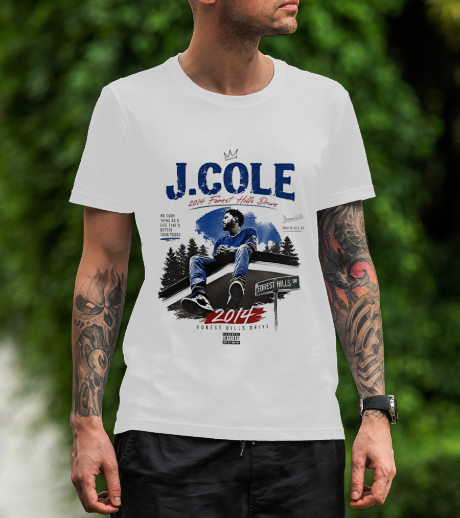 J Cole 2014 Forest Hills Drive Dreamville Rap Music Album Cover T-Shirt