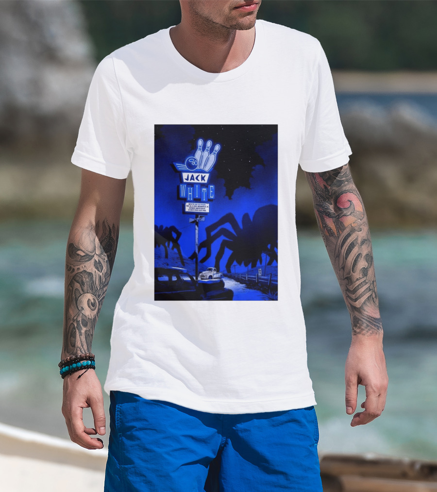 Jack White Indianapolis IN 2026 Everwise Amphitheater Event With Spiders And Bowling Sign T-Shirt