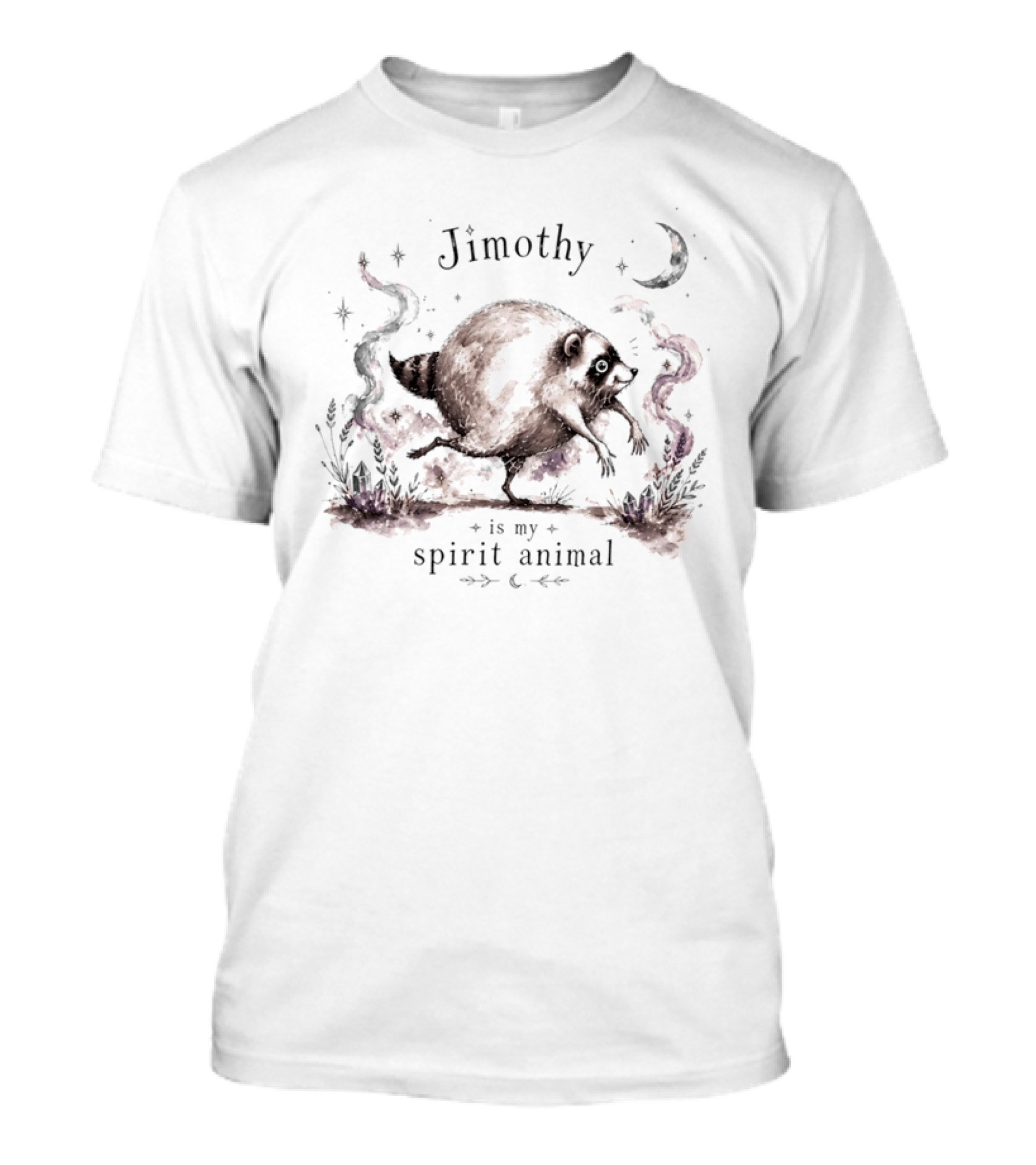 Jimothy Is My Spirit Animal Raccoon Celestial Moon Stars T-Shirt