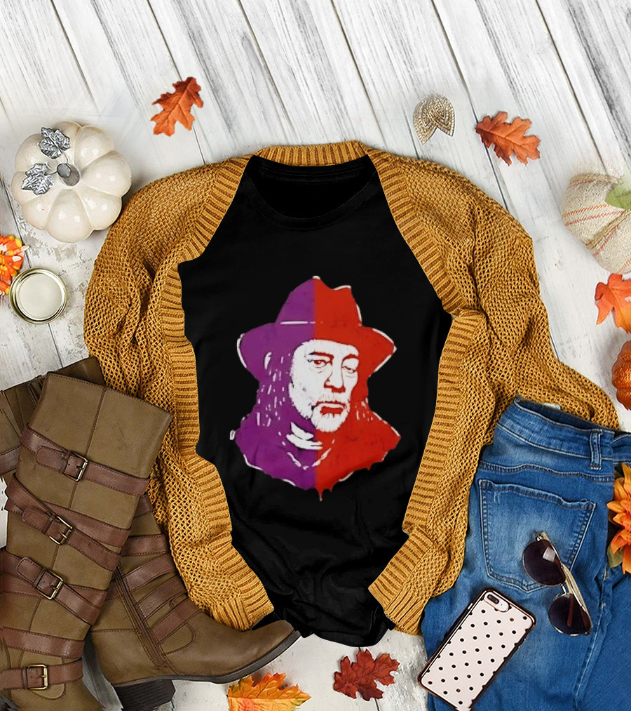 Willie Nelson Face Pop Art Style Cowboy Hat T-Shirt
