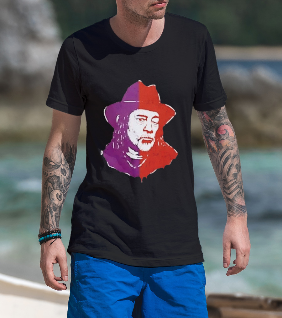 Willie Nelson Face Pop Art Style Cowboy Hat T-Shirt