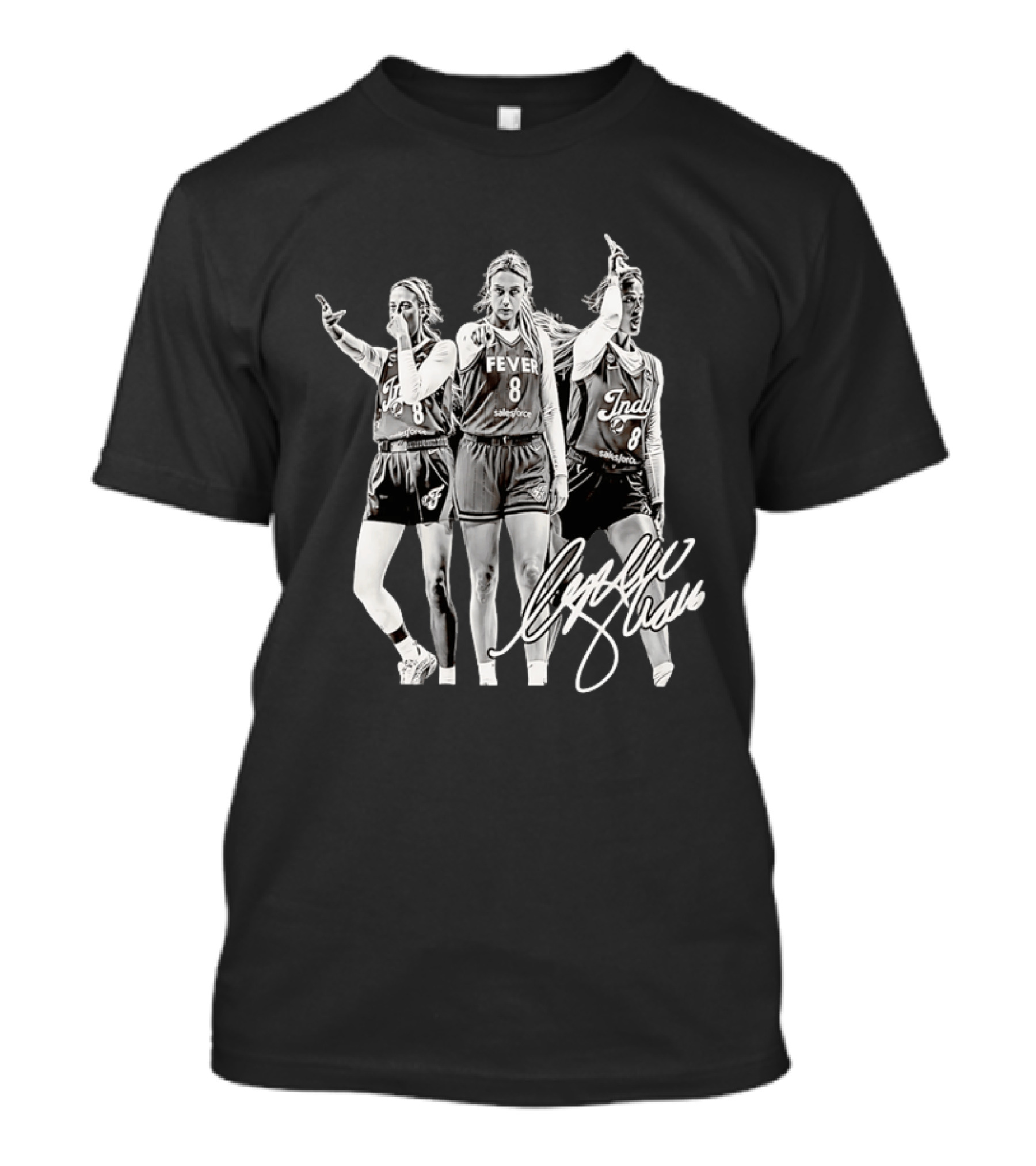 Fever 8 Salesforce Indy Caitlin Clark Signature T-Shirt