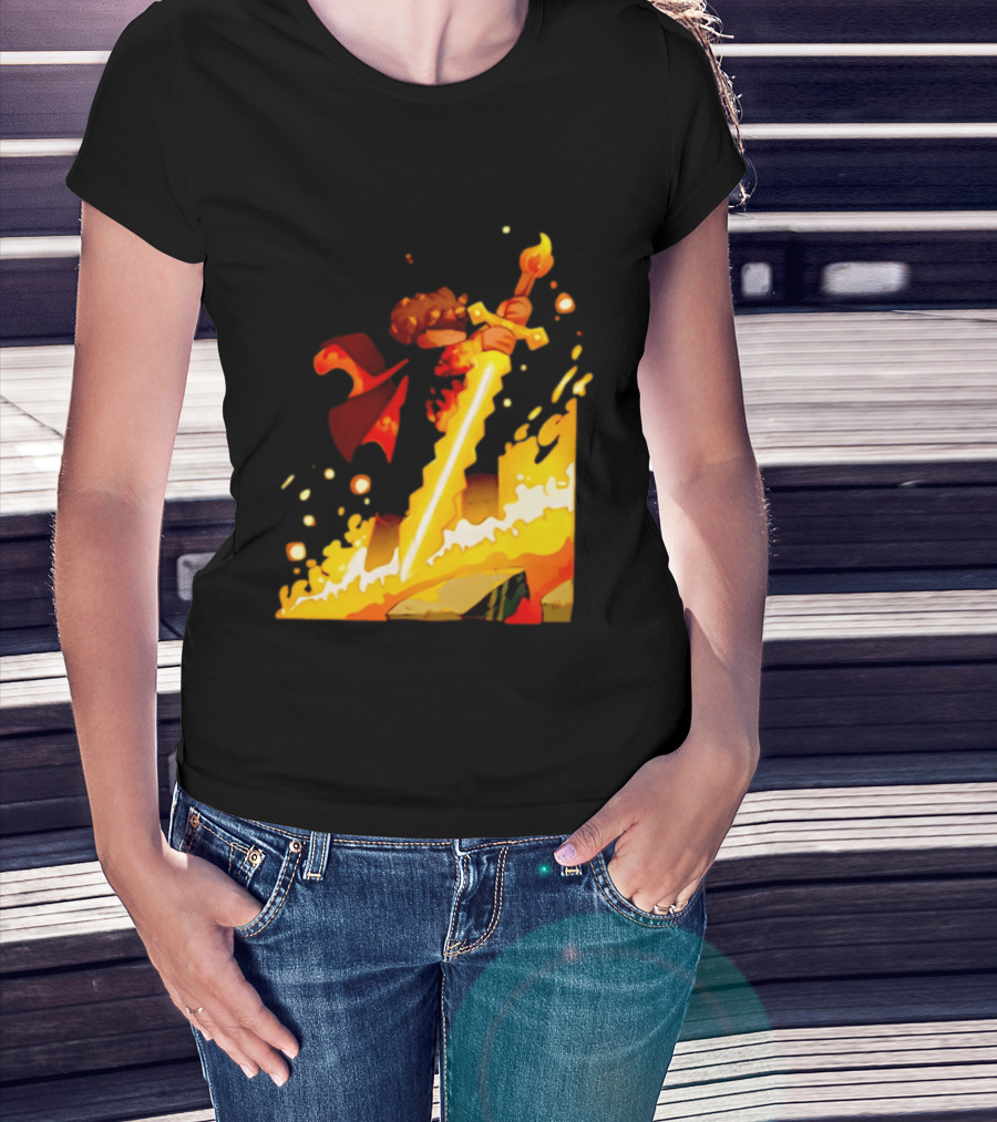 FlameFrags Sword Gaming Fantasy Adventure Warrior T-Shirt