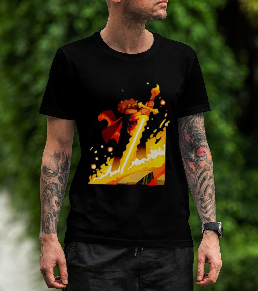FlameFrags Sword Gaming Fantasy Adventure Warrior T-Shirt