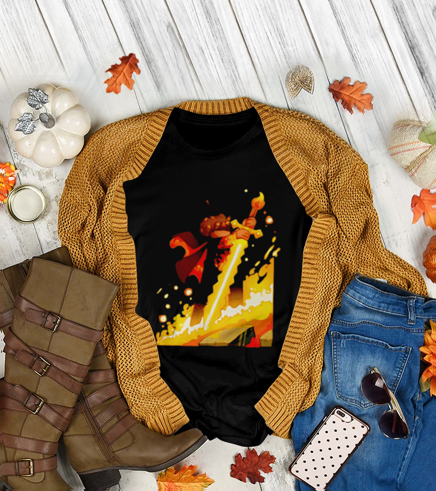 FlameFrags Sword Gaming Fantasy Adventure Warrior T-Shirt