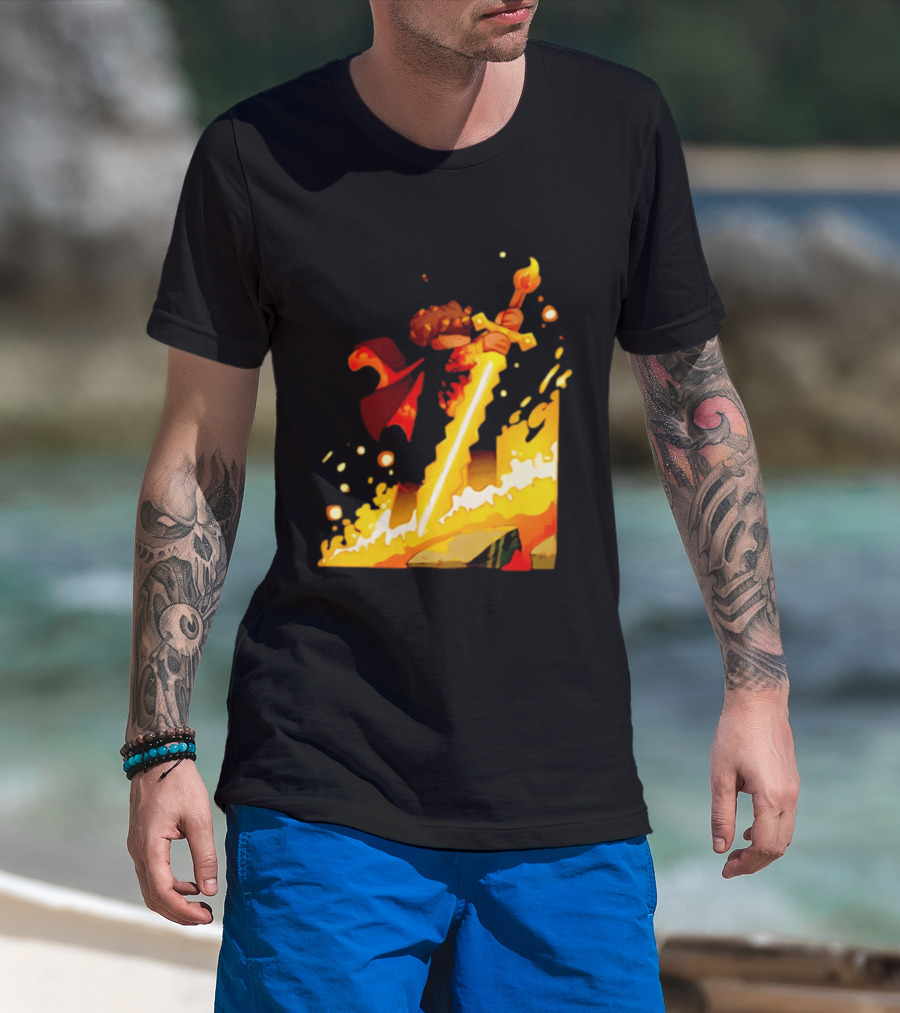 FlameFrags Sword Gaming Fantasy Adventure Warrior T-Shirt