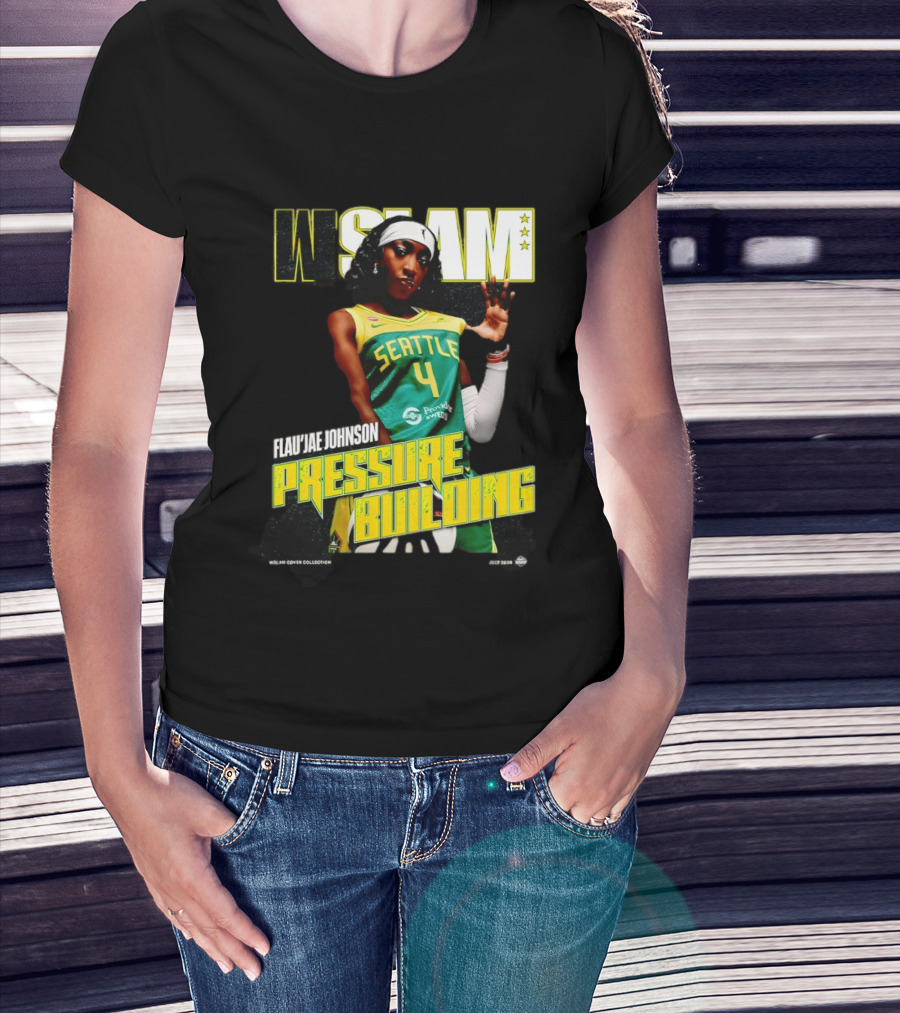 W SLAM Flau'jae Johnson Seattle Storm Pressure Building T-Shirt