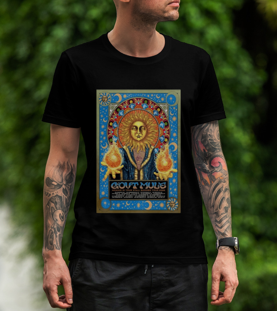 Gov't Mule Kicking In Your Stall Summer Tour 2026 Sun Fire T-Shirt