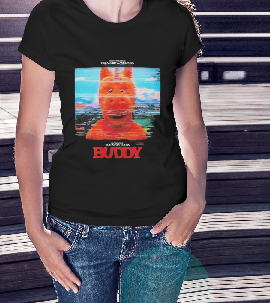 Buddy Unicorn Friendship And Weapons Movie Premiere August 28 2026 T-Shirt