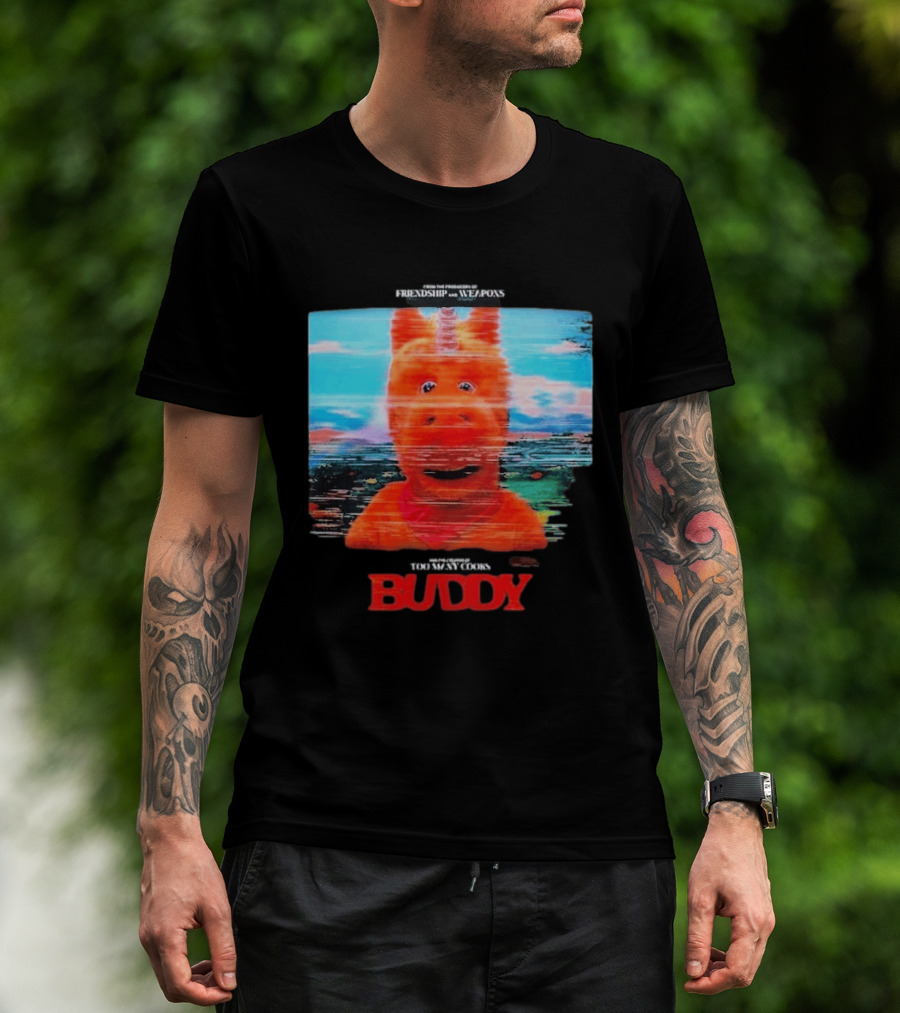 Buddy Unicorn Friendship And Weapons Movie Premiere August 28 2026 T-Shirt