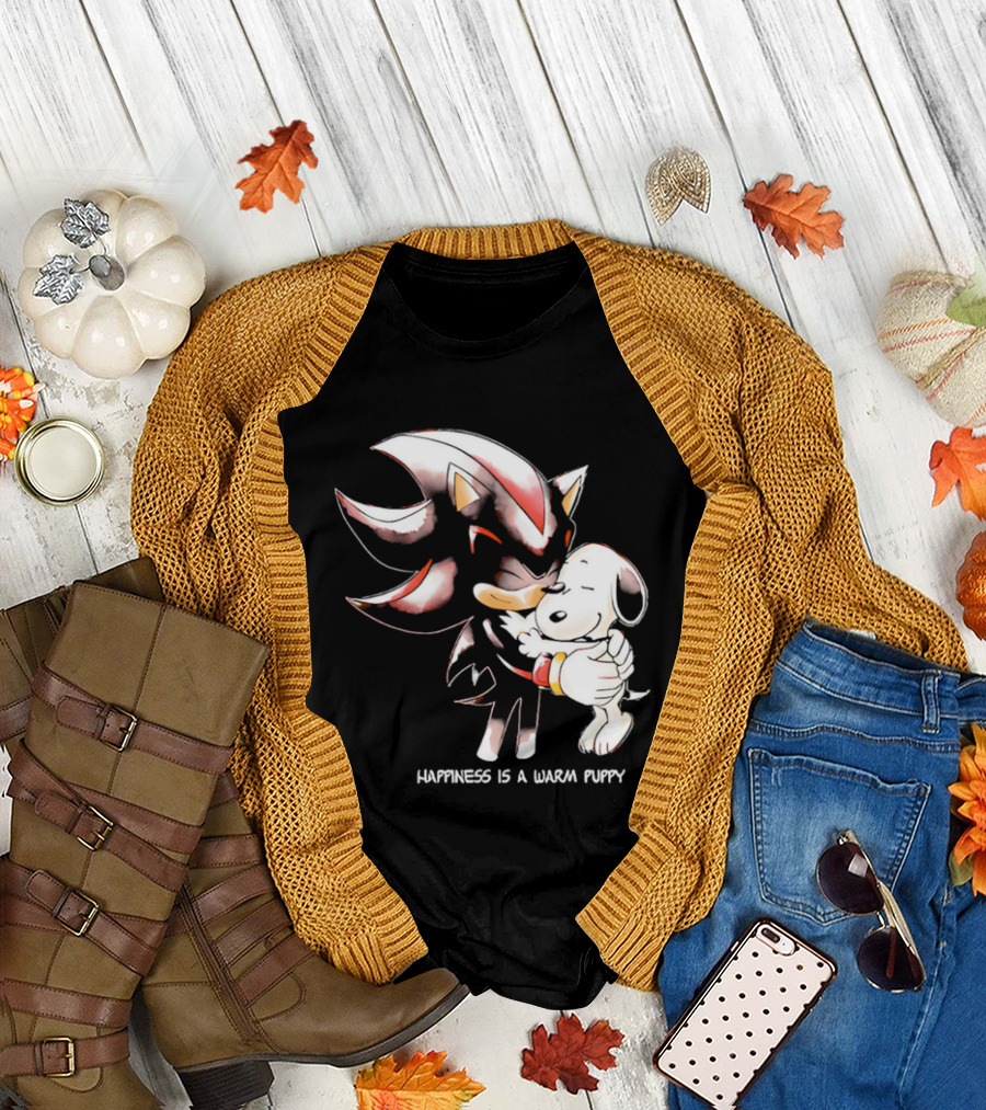Happiness Is A Warm Puppy Shadow The Hedgehog Embrace T-Shirt