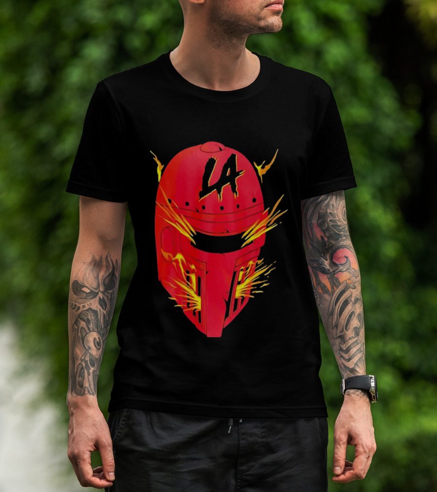 LA Flaming Knight Helmet Los Angeles Sports Blaze T-Shirt