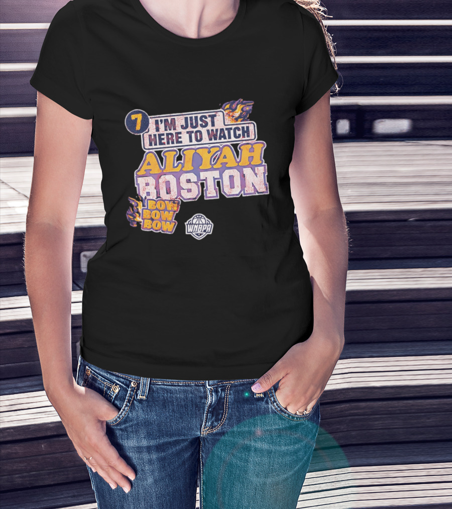 I'm Just Here To Aliyah Boston WNBA Bow Bow Bow 7 T-Shirt