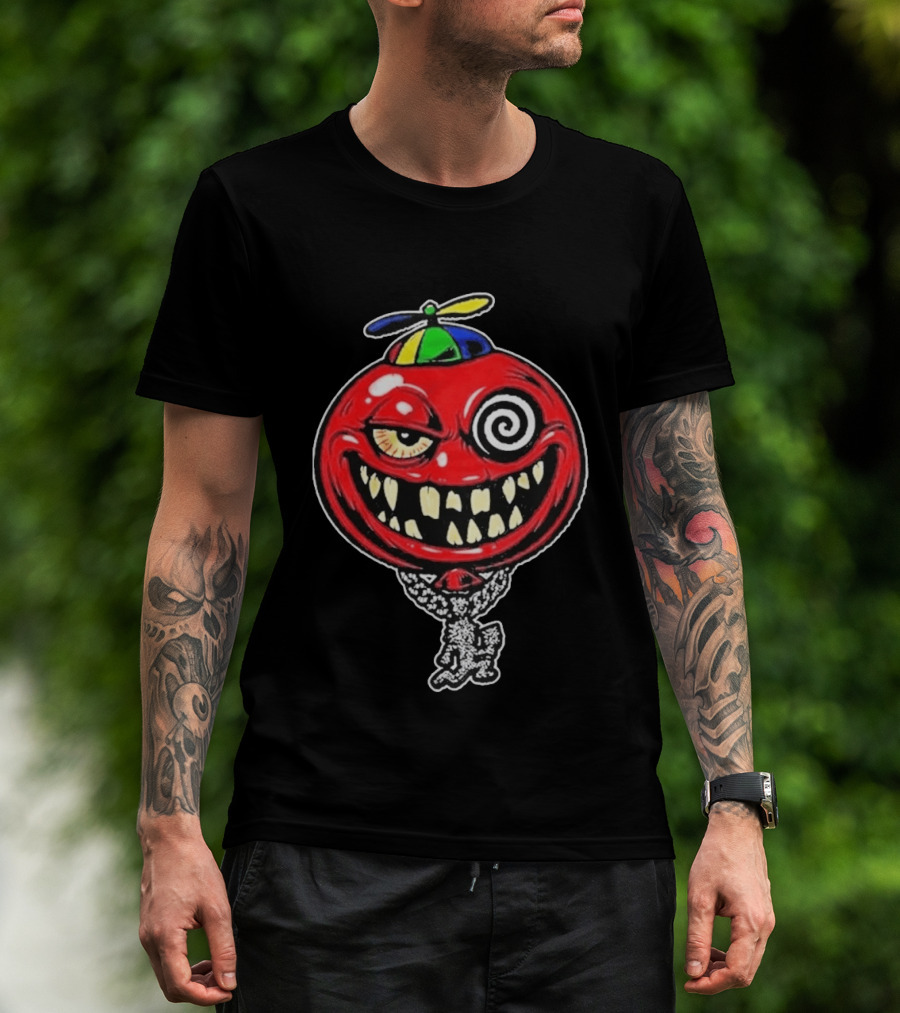 Insane Clown Posse Wakko The Kidd Bizerker 187 Spiral Eyed Grinning Face Balloon With Propeller Hat T-Shirt