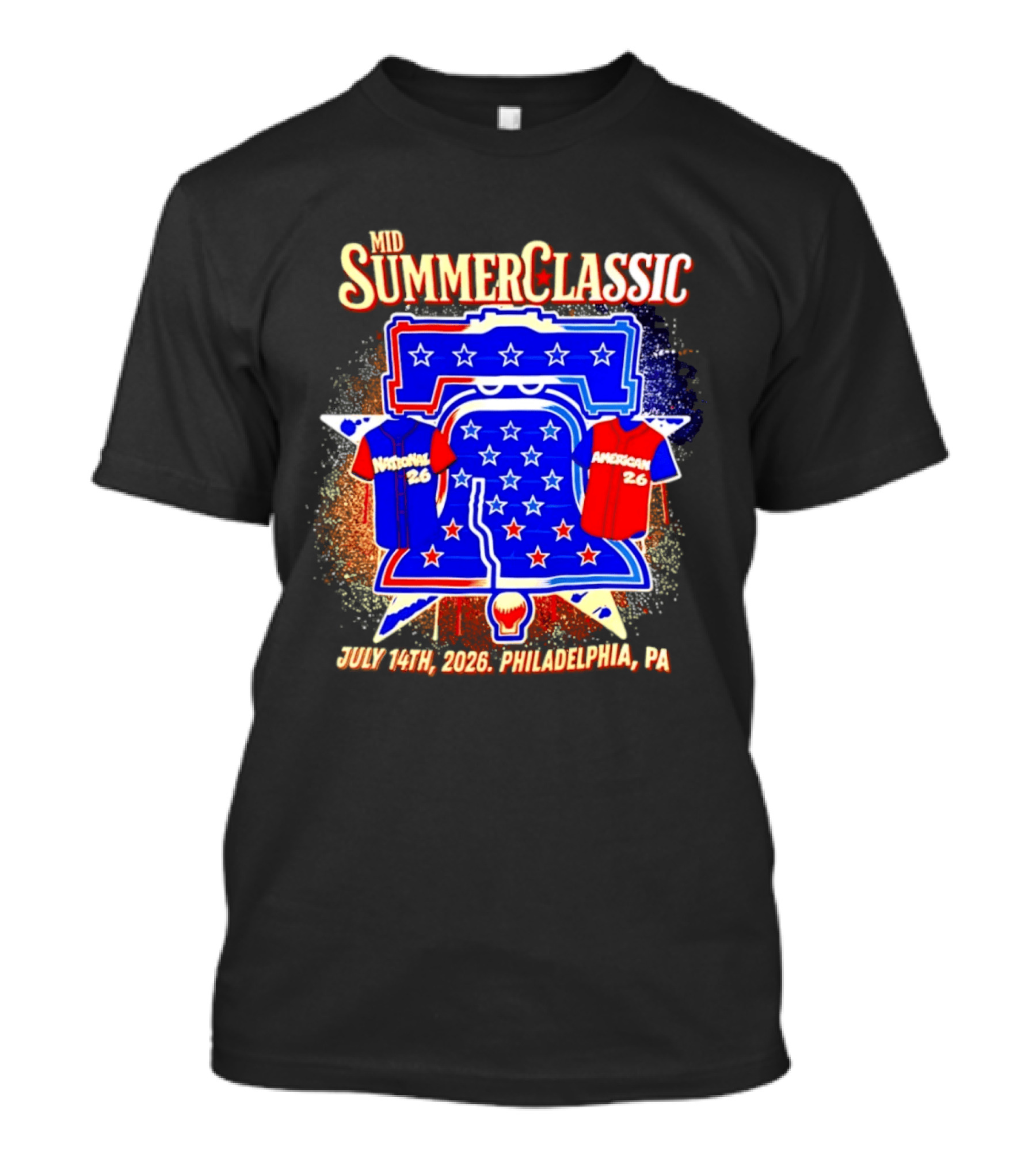 Mid Summer Classic July 14th 2026 Philadelphia PA National American 26 Liberty Bell Stars T-Shirt