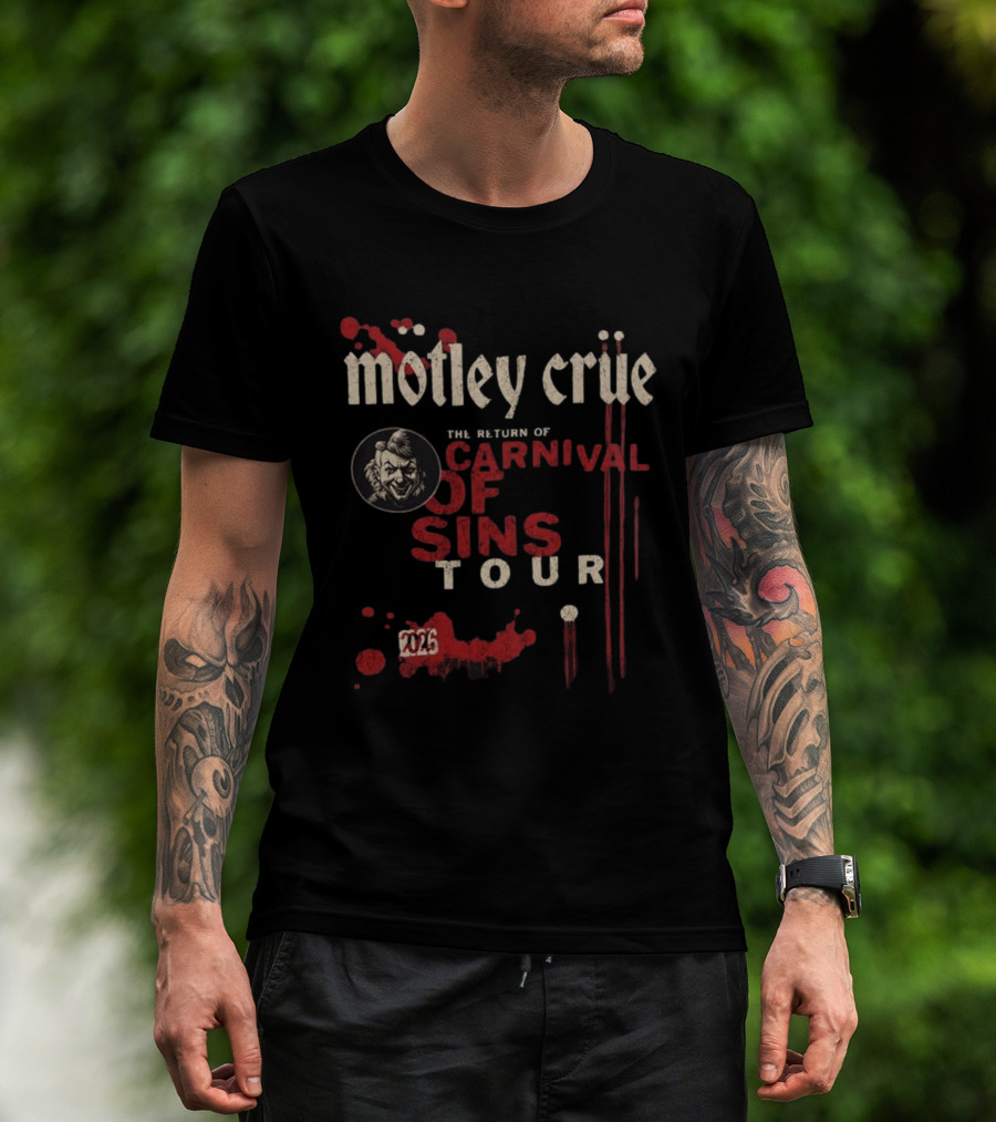 Motley Crue The Return Of Carnival Of Sins Tour 2026 T-Shirt