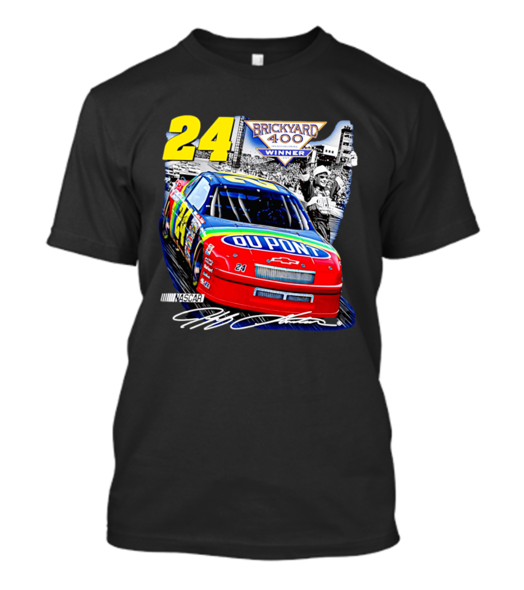 Jeff Gordon NASCAR DuPont Chevrolet No 24 Brickyard 400 Inaugural Winner T-Shirt