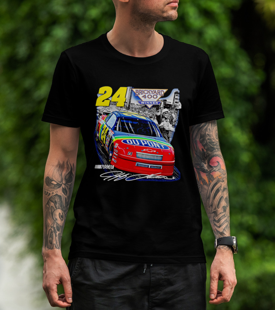Jeff Gordon NASCAR DuPont Chevrolet No 24 Brickyard 400 Inaugural Winner T-Shirt