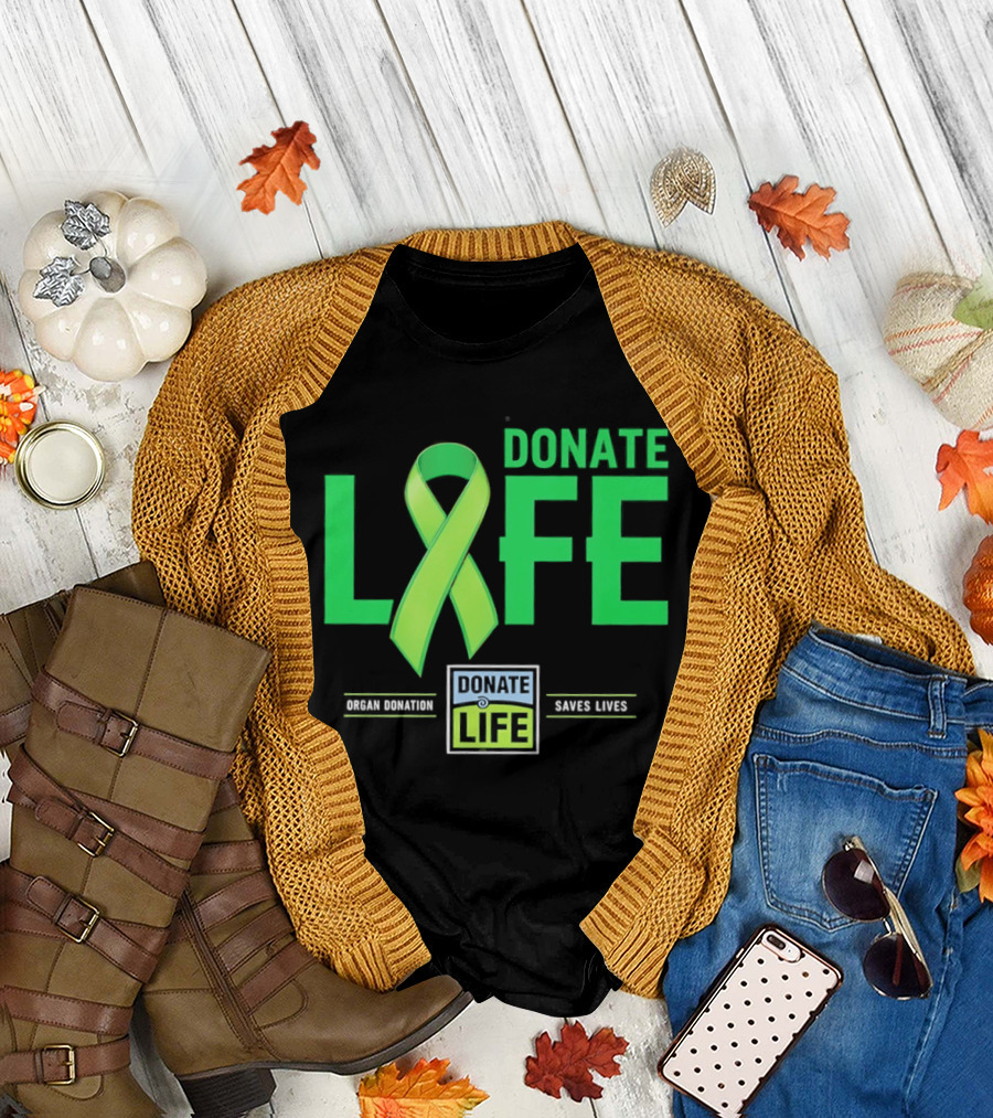 Donate Life Ribbon Organ Donation Saves Lives T-Shirt