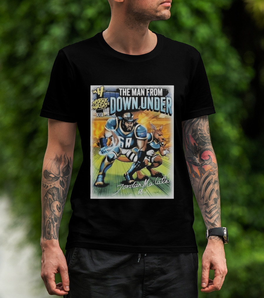 The Man From Down Under Jordan Mailata 68 Gridiron Kangaroo Philadelphia Eagles T-Shirt