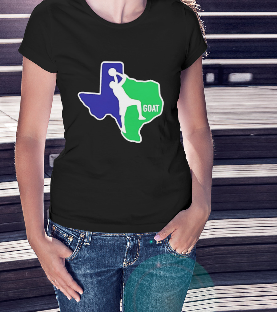Texas Basketball Goat Silhouette Blue Green State T-Shirt
