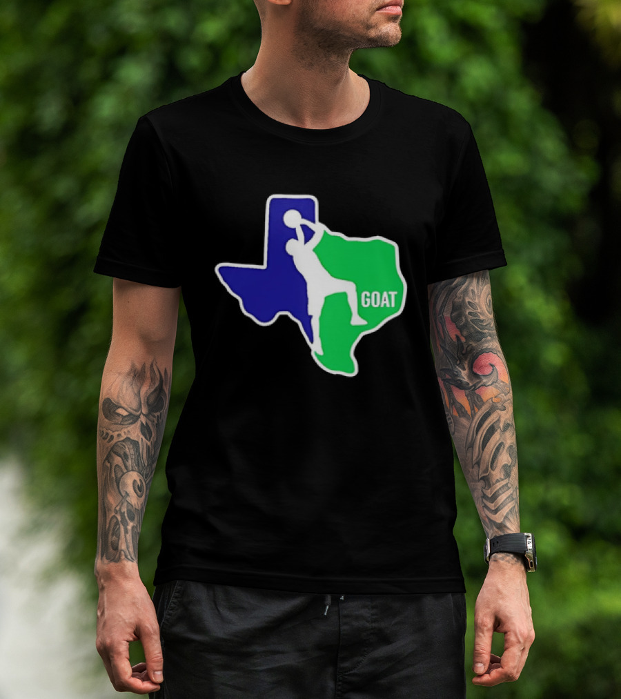 Texas Basketball Goat Silhouette Blue Green State T-Shirt