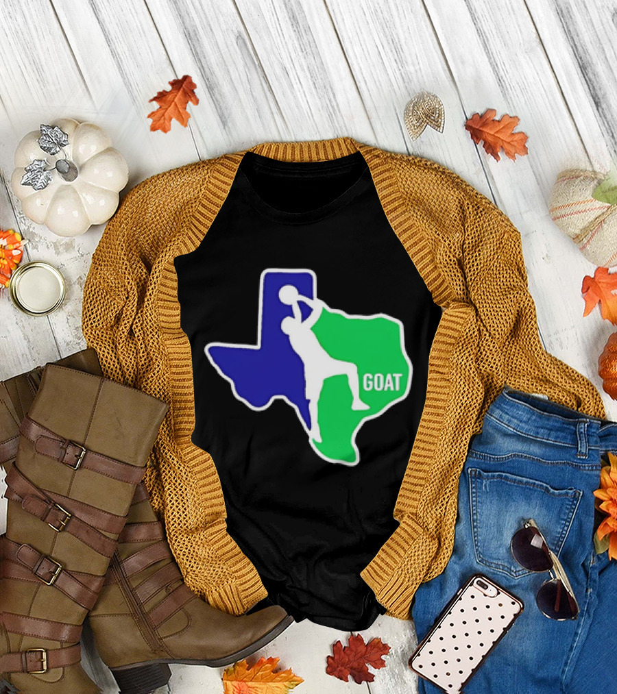 Texas Basketball Goat Silhouette Blue Green State T-Shirt