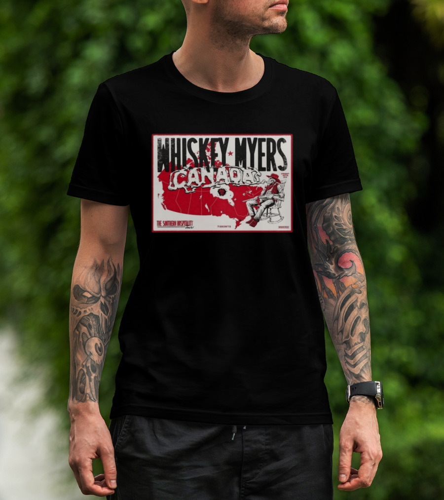 Whiskey Myers Canada Map Southern Hospitality Tour Toronto July 21 2026 Event T-Shirt