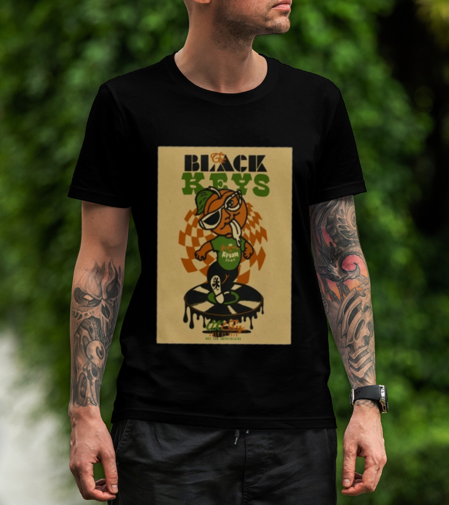 The Black Keys Oklahoma City OK July 21 2026 Checkered Record Orange Character Event T-Shirt