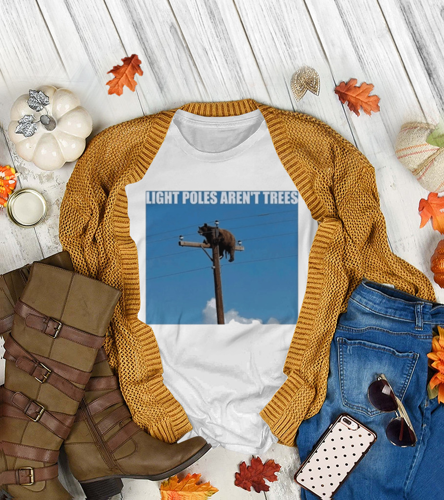 Light Poles Aren't Trees Bear On Pole T-Shirt