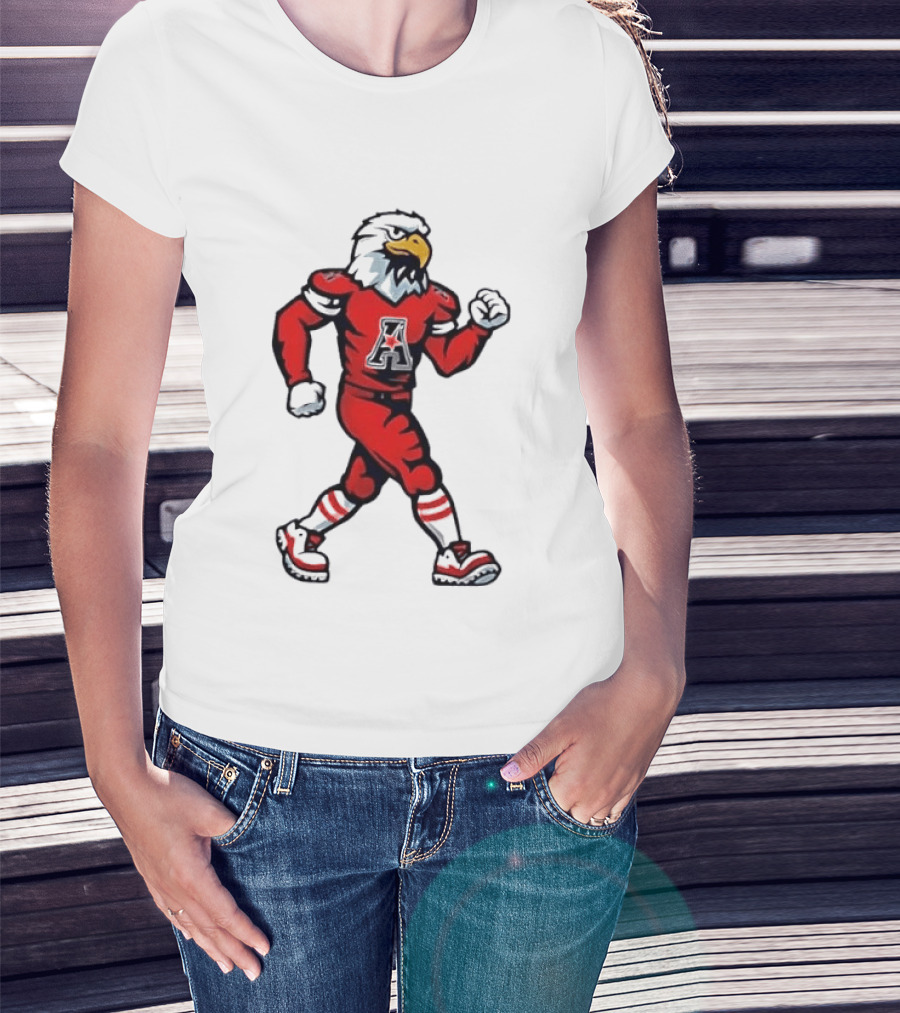 Eagle Running Sport Red Football T-Shirt