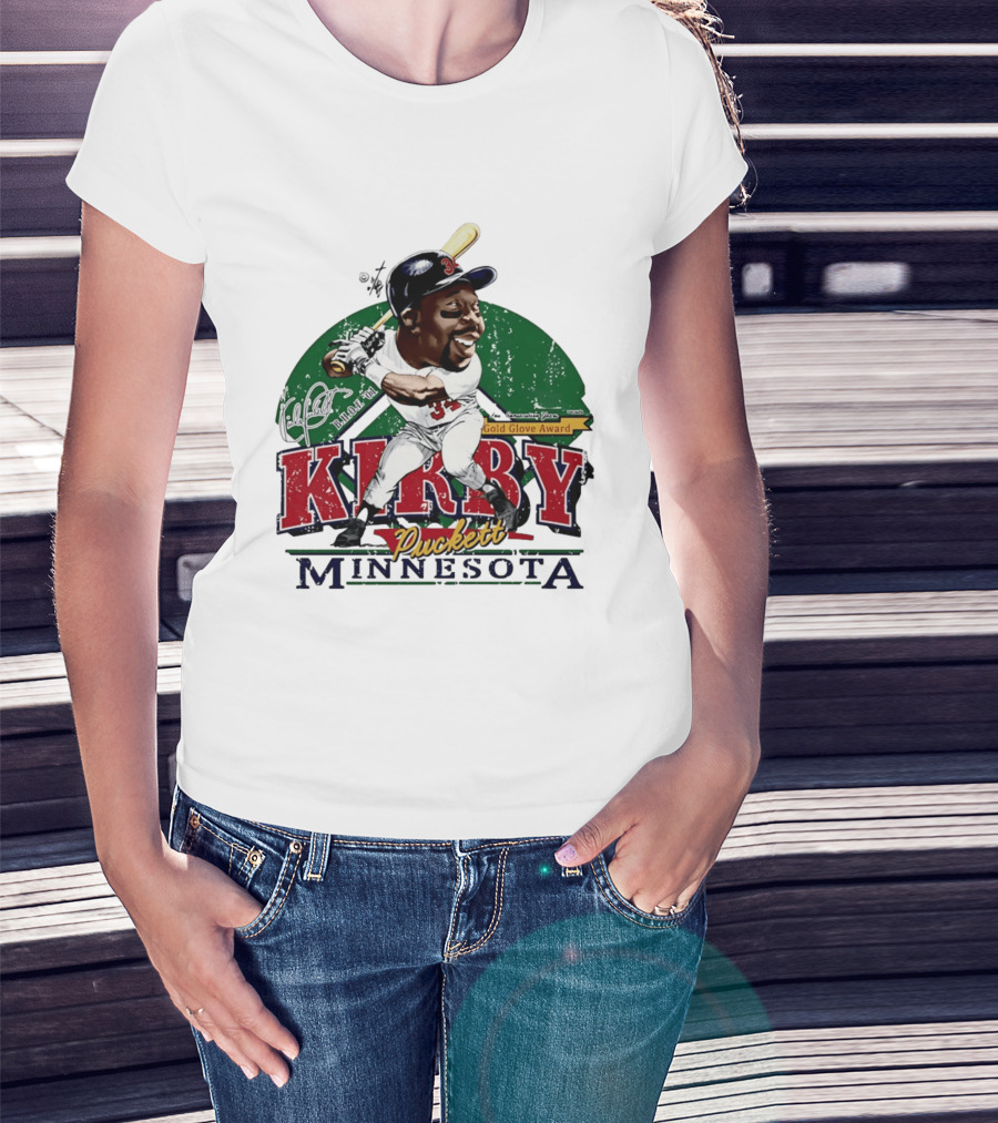 Kirby Puckett Minnesota Gold Glove Award Bruce Stark Collection T-Shirt