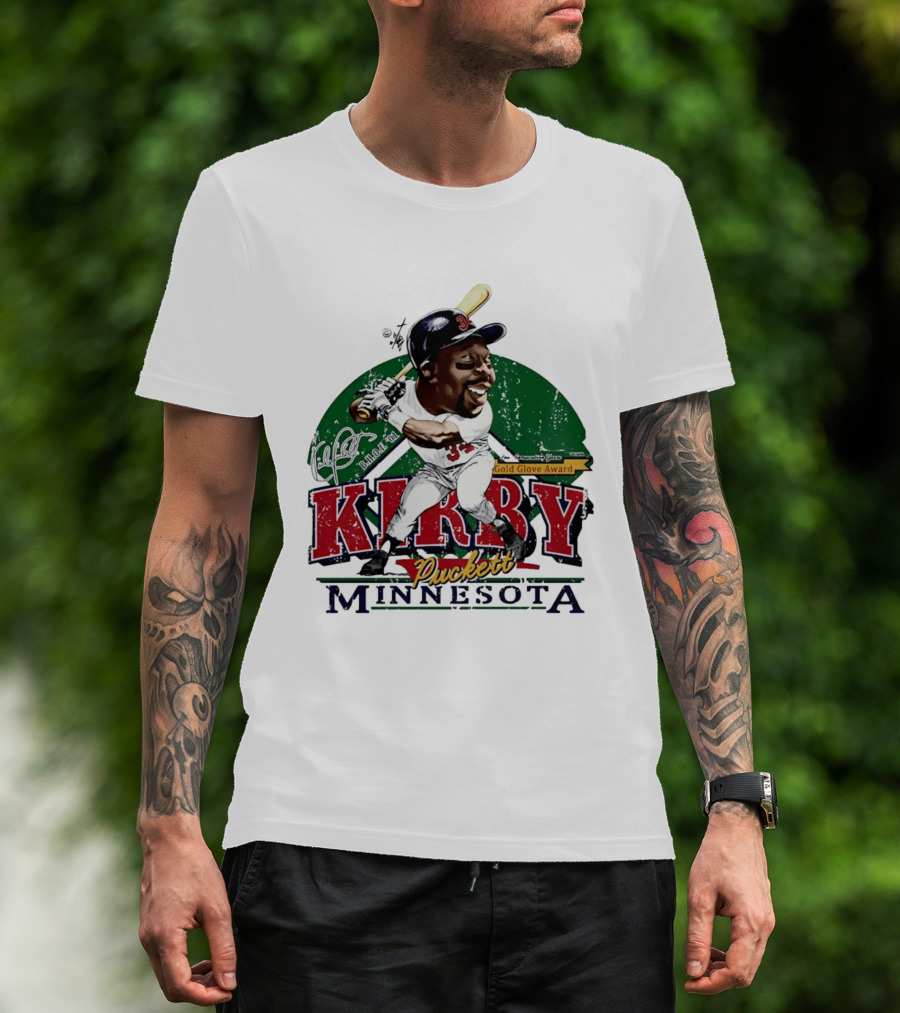 Kirby Puckett Minnesota Gold Glove Award Bruce Stark Collection T-Shirt