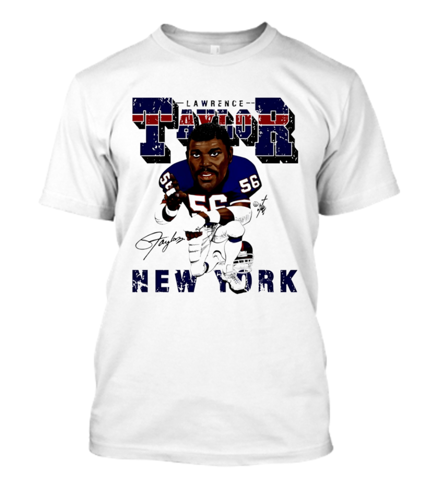 Lawrence Taylor New York Giants Kneeling Bruce Stark Collection T-Shirt