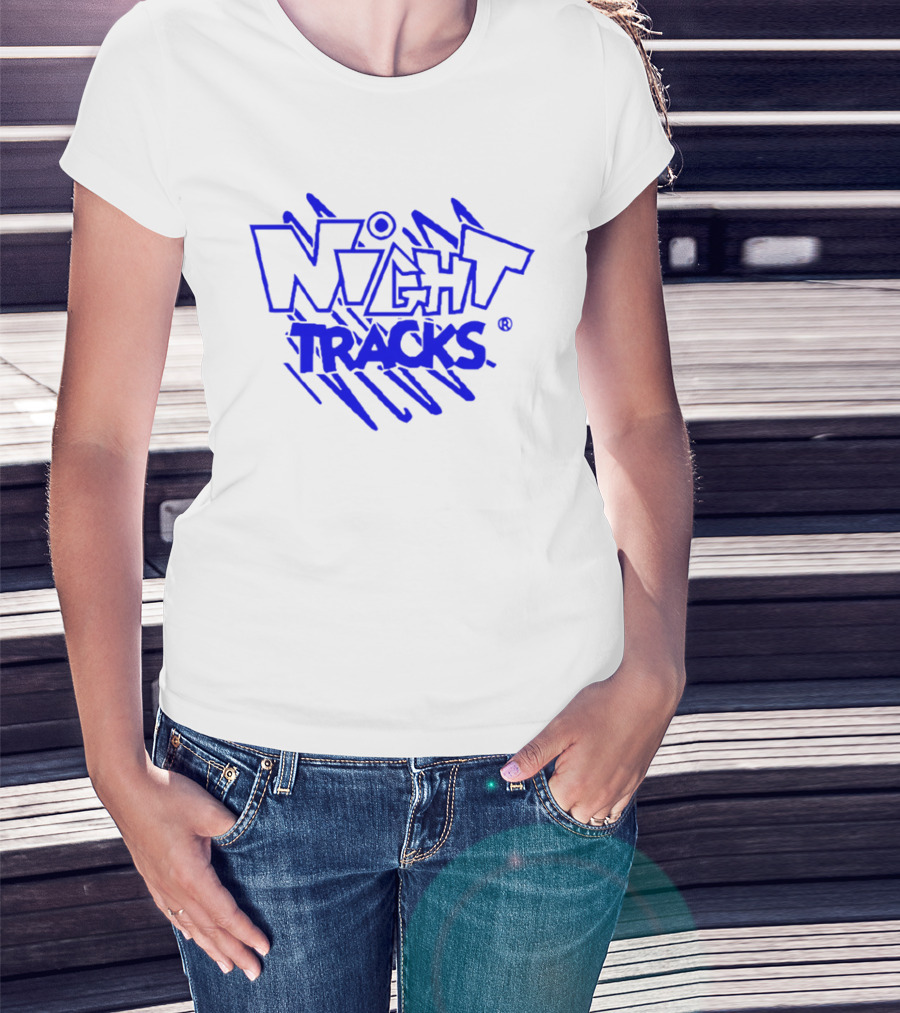 Night Tracks Retro Bold Blue T-Shirt