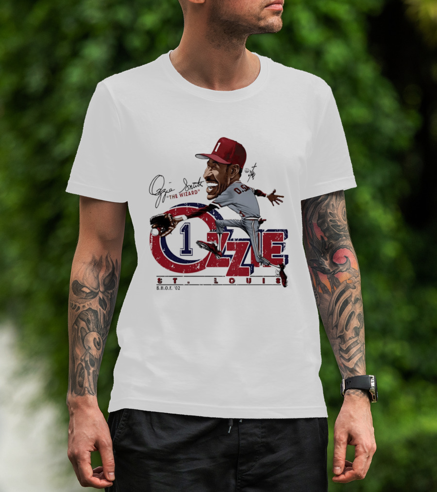 Ozzie Smith St Louis Cardinals Bruce Stark "The Wizard" Collection T-Shirt